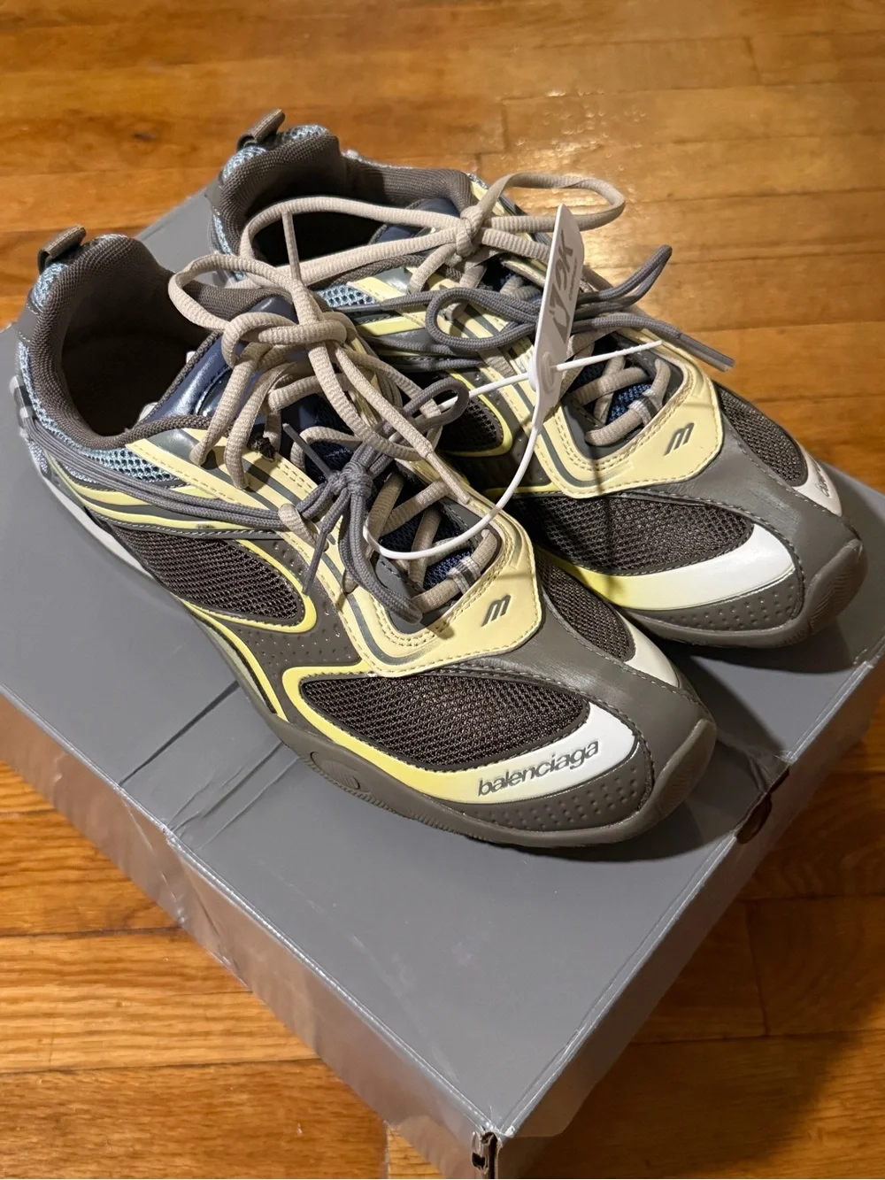 Balenciaga Men's Gradient Sneaker Gray and Yellow